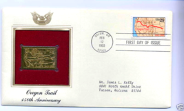 Home Treasure Stamp Cover USA United States Oregon Trail 150th Anniversary Gold - £14.97 GBP