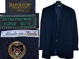 Napoleon Haute Couture Men&#39;s Jacket 52 Eu / 42 Uk Us Super 120´S NPO1 T2P - £102.40 GBP