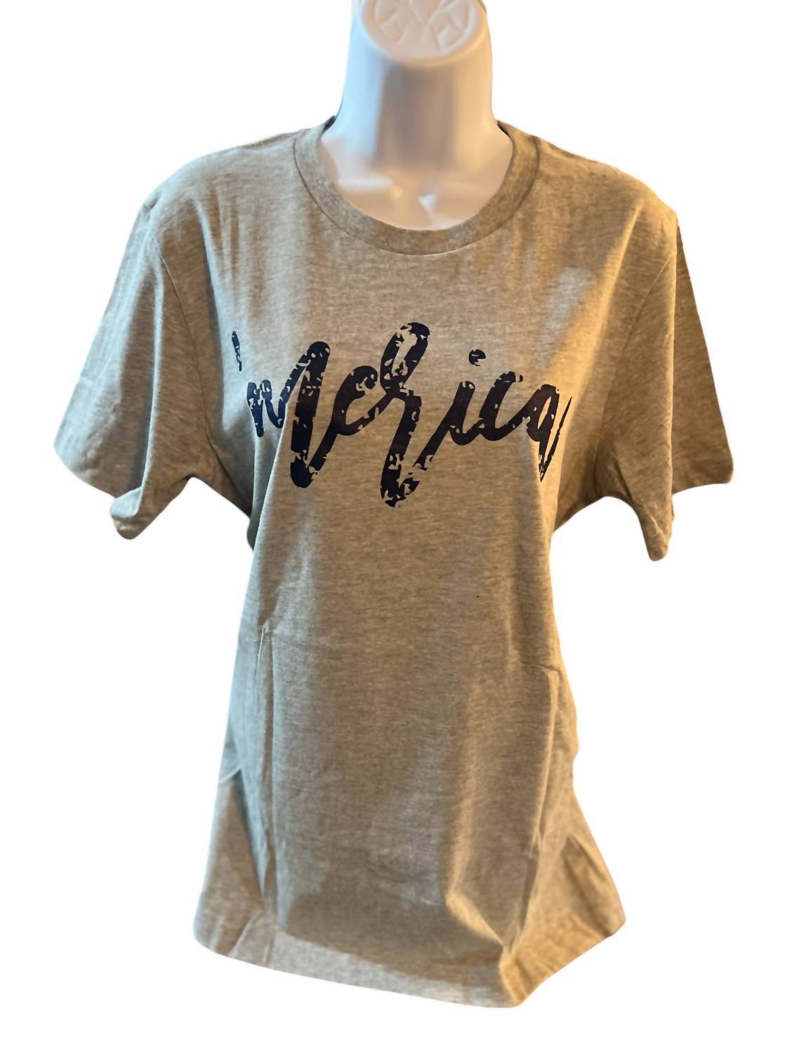 Bella + Canvas women's patriotic t's 'merica t-shirt in Gray - size XL