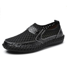 Summer Loafers Shoes Men Mesh Breathable Summer Shoes Flat Mens Casual Shoes Mal - £38.55 GBP