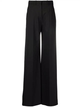 Valentino RED Pants Black Wool Blend Pleated Size 42 US 8 X 35 NWOT - £203.12 GBP