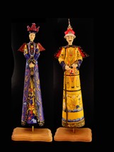 16&quot; tall Oriental Chinese set - Emperor Emperess statues -   Oriental figurine p - £74.27 GBP