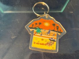 Florida Souvenir St. Pete Beach Scene Keychain Bag Clip Ocean Sunset T-shirt - £9.74 GBP