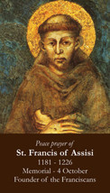 St. Francis of Assisi Peace Prayer Holy Card, LAMINATED, 5-Pack - £10.17 GBP