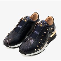 The Infanta Navy Spike Leather Women Sneaker Limited Edition image 2