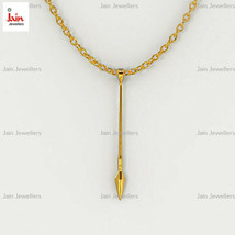 Fine Jewelry 18 Kt Hallmark Real Solid Yellow Gold Spear Chain Necklace Pendant - £1,644.67 GBP+