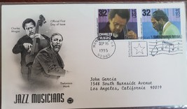 First Day of Issue Jazz Musicians Chales Mingus , Thelonious Monk 1995 - £2.32 GBP