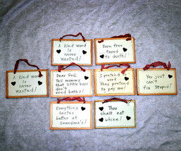 Wholesale Lot #1 of 8 Small Wall Signs or Plaques with Cute Sayings - £13.57 GBP