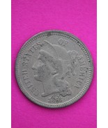 1868 Three 3 Cent Nickel Scarce Semi Key Date Type Coin Philadelphia Min... - $27.50 CAD