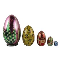 Nesting Dolls 6&quot; 5 Piece, Faberge Egg Artist Hand Made Russian Matryoshka - $96.74