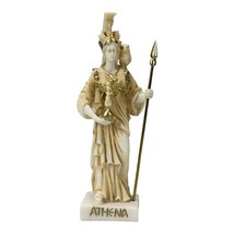 Small Athena Minerva Greek Roman Goddess Cast Alabaster Patina Statue 16 cm - £26.84 GBP
