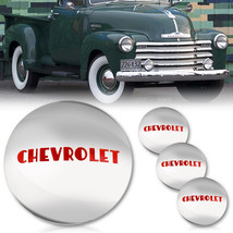 Stainless Steel Logo Hub Cap Wheel Covers Set of 4 Fits 1947-53 Chevy Truck - £203.19 GBP