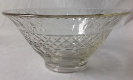 Thumbprint Criss Cross Clear Glass Flared Centerpiece Bowl Crystal Maker? - $48.95