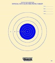 B-2 [B2] Official 50 Foot Slow Fire Pistol Target (100) Tagboard-blue bull&#39;s eye - £20.17 GBP
