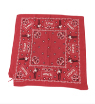 Vtg 60s Levis Spell Out All Over Print Bandana Handkerchief Red USA Dist... - £30.89 GBP