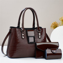 Women&#39;s -Child Bag PU Bright Leather Lizard Pattern Shoulder Crossbody Hand Bag - £37.56 GBP