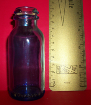 Home Treasure Glass Blue Bromo Seltzer Medicine Bottle Emerson Drug Co Glassware - £15.17 GBP