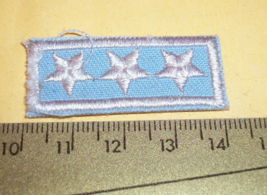 Blue Patch 3 White Star Bar Badge Uniform Embroidery Applique Sew Home Treasure - £3.78 GBP