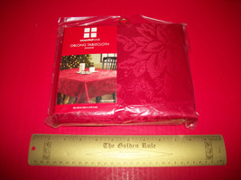 Home Holiday Table Cloth 60 x 84 Oblong Red Damask Christmas Linen Table... - $263.26 MXN