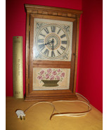 Home Treasure Shelf Clock 1966 Folk Art Wood Cross Stitch Rose Craft Tim... - £37.26 GBP