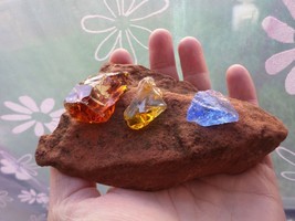 Andara crystal monatomic glass + Sedona red rock - 185 grams all pieces - H25 - $27.23