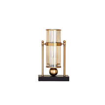 Anyhouz 32cm Retro Glass Iron Vase Gold Tabletop Home Decor Modern Art L... - $129.90