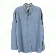 Mens Size Large LL Bean Blue Wrinkle Resistant Classic Oxford Cloth Shir... - $19.59
