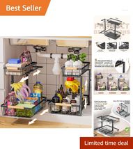 Elegant Space-Saving Under Sink Organizer Set - Adjustable L-Shaped Storage - $98.95