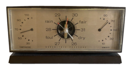 Vintage Weather Station Type N30A Retro Brown Atomic Temp Humidity Barometer - £10.96 GBP