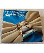 New, Vintage Metal Napkin Rings With Bows Silver Tone and Gold Tone Set ... - $358.07 MXN