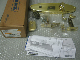 Schlage FA359CLT605VENRH Right-Handed Lever &amp; Deadbolt,Venice Escutcheon,Brass - £25.04 GBP