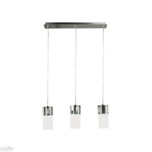 Kenroy Home 80503CH Cylinder 3 Light Pendant with 4&#39; Inch White Opal Glass Shade - £87.65 GBP