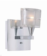 Lite Source LS-16981C/CLR Iskyla Wall Lamp, Chrome, Sand Blasted Glass S... - £35.59 GBP