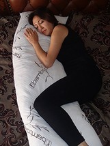 Bamboo Covered 60&quot; Full Body Stay Cool Shredded Gel Memory Foam Pillow,Hypoal... - £50.33 GBP