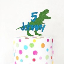 Dinosaur Name &amp; Age Cake Topper || Theme Cake Topper | Customize Cake To... - £9.41 GBP