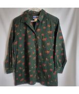 Pendleton Blouse Women’s 12 Button Down LS Shirt VTG Top Green Leaves 10... - $17.81