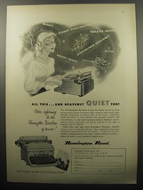 1951 Remington Rand Noiseless Typewriter Ad - All this.. and heavenly quiet too! - $18.49