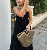 ZARA BNWT 2025. GREEN BRAIDED TOTE BAG BASKET. 6221/510/500 - $67.08