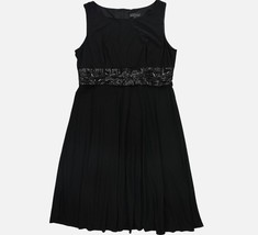 Jessica Howard Womens 14 Black and Silver Glitter Ruched Tank Dress NWT AR79 - £46.13 GBP