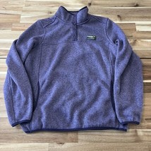 LL Bean Women’s Light Purple Snap Up Fleece Pullover Knit Sweatshirt Sz ... - £23.47 GBP