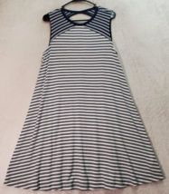 Gap Dress Womens Large Blue Striped Polyester Back Cutout Sleeveless Crew Neck - £13.75 GBP