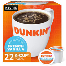 DUNKIN&#39; DONUTS COFFEE FRENCH VANILLA KCUPS 22CT - £18.35 GBP