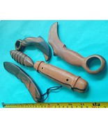 Kali lot of  5  wooden Karambit knife &amp; dulo Filipino tribal  trainers wood - $87.00