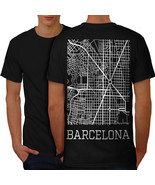 Spain City Barcelona Shirt Town Map Men T-shirt Back - £10.38 GBP