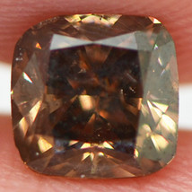 Cushion Shape Diamond Loose Fancy Brown Color 0.93 Carat SI1 Certified Enhanced - £347.65 GBP