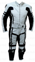 New Men&#39;s Motorcycle Racing Real Cowhide Leather Speed Hump Safety Pads Suit-532 - £314.53 GBP
