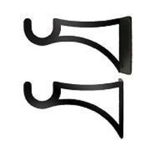 Wrought Iron Curtain Brackets Pair Of 2 Plain For 3/4 Inch Rod Home Decor Accent - £13.86 GBP