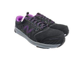 New Balance Women&#39;s 412 Alloy-Toe Casual Work Shoes Black/Purple Size 10D - £40.08 GBP