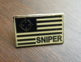 ONE SHOT ONE KILL SNIPER CROSS HAIRS USA FLAG LAPEL PIN BADGE 1 INCH - $5.78