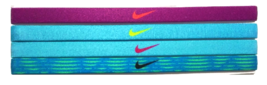NEW Nike Girl`s Assorted All Sports Headbands 4 Pack Multi-Color #19 - $17.50
